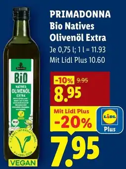 Lidl Primadonna bio natives olivenöl extra Angebot