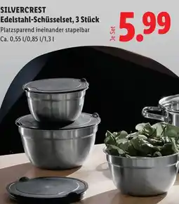 Lidl Silvercrest edelstahl-schüsselset, 3 stück Angebot