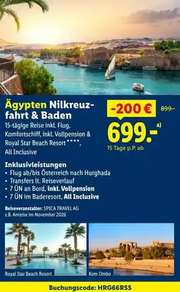 Lidl Ägypten Nilkreuz- fahrt & Baden Angebot