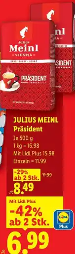 Lidl Julius meinl präsident Angebot