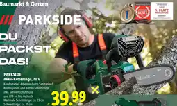 Lidl Parkside Akku-Kettensäge, 20 V Angebot