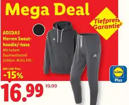 Lidl ADIDAS Herren Sweat hoodie hose Angebot