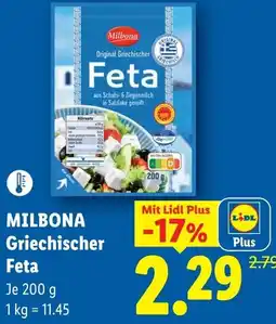 Lidl Milbona griechischer feta Angebot