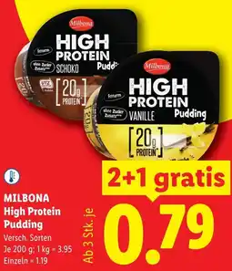 Lidl Milbona high protein pudding Angebot