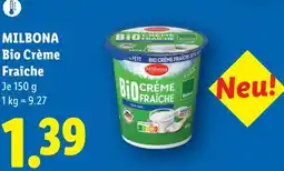 Lidl Milbona bio crème fraîche Angebot