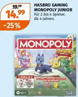 Müller Hasbro gaming monopoly junior Angebot