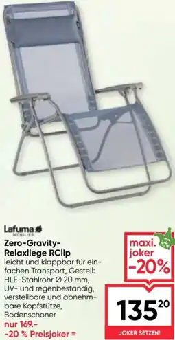 Maximarkt Zero-Gravity- Relaxliege RClip Angebot