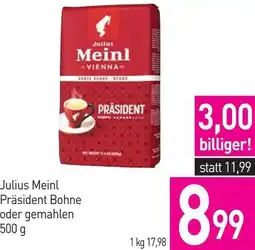Sutterlüty Julius Meinl Präsident Bohne oder gemahlen Angebot