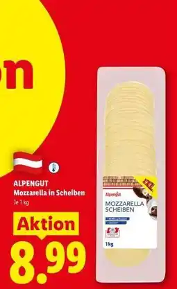 Lidl Alpengut Mozzarella in Scheiben Angebot