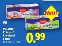 Lidl MILBONA Kräuter-/Knoblauchbutter Angebot