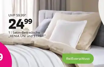 Mömax Satin-bettwäsche xenia uni und streif Angebot