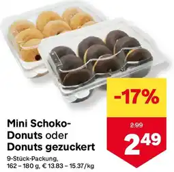 MPreis Mini Schoko- Donuts oder Donuts gezuckert Angebot