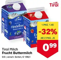 MPreis Tirol Milch Frucht Buttermilch Angebot