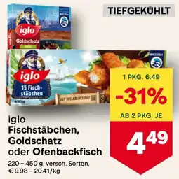 MPreis iglo Fischstäbchen, oder Ofenbackfisch Angebot