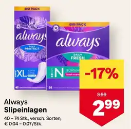 MPreis Always Slipeinlagen Angebot
