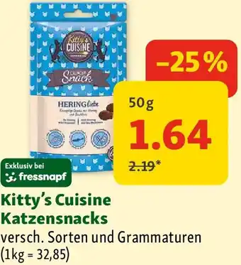 Fressnapf Kitty's Cuisine Katzensnacks Angebot