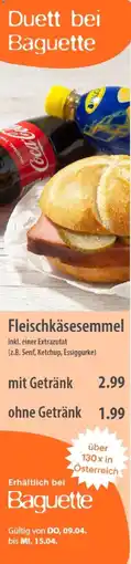 MPreis Fleischkäsesemmel mit Getränk Angebot