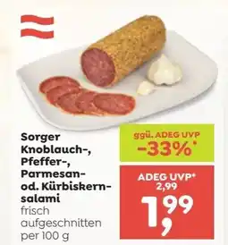 ADEG Sorger knoblauch, pfeffer, parmesan od. kürbiskern- salami frisch Angebot
