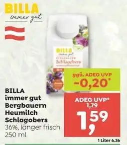 ADEG Billa immer gut bergbauern heumilch schlagobers Angebot
