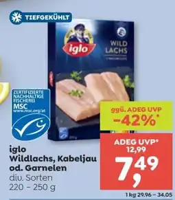 ADEG Iglo wildlachs, kabeljau od. garnelen Angebot