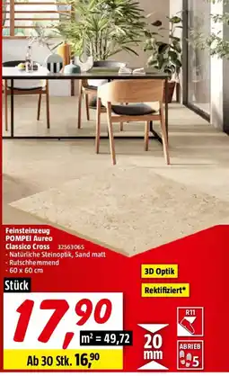 Bauhaus Feinsteinzeug pompei aureo classico cross Angebot