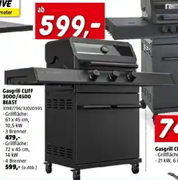 Bauhaus Gasgrill cliff 3000/4500 beast Angebot