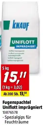 Bauhaus Knauf Fugenspachtel Uniflott imprägniert Angebot