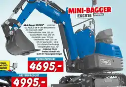 Bauhaus Scheppach Minibagger EXC815 Angebot