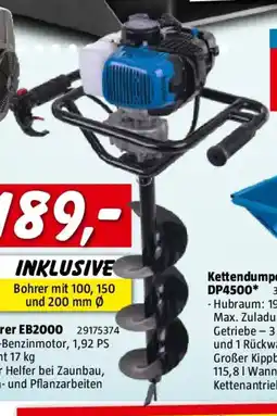 Bauhaus Scheppach Erdbohrer EB2000 Angebot