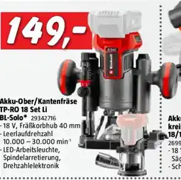 Bauhaus Einhell Professional Power X-Change 18V Akku-Kombifräse TP-RO 18 Set Li BL - Solo Angebot