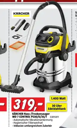 Bauhaus Kärcher Nass-Trockensauger WD 7 CONTROL PS30/6/35/T Angebot