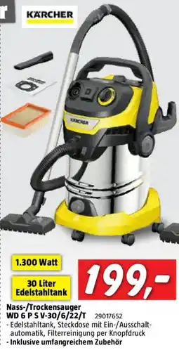 Bauhaus Kärcher Elektro-Nass- & Trockensauger WD6 P S V-30/6/22/T Angebot