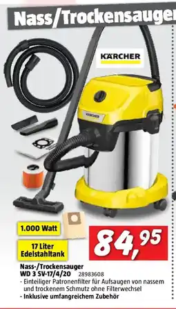 Bauhaus Kärcher Elektro-Nass- & Trockensauger WD 3 S V-17/4/20 Angebot