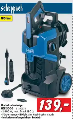 Bauhaus Scheppach Hochdruckreiniger HCE3000 Angebot