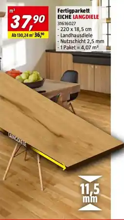 Bauhaus Parador Fertigparkett Basic 11.5 Eiche Rustikal lackversiegelt matt Angebot