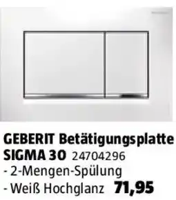 Bauhaus Geberit Betätigungsplatte Sigma 30 - 115.883.KJ.1 Angebot