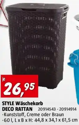 Bauhaus Curver Style Wäschekorb Deco Rattan Angebot