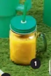 Pagro Diskont Trinkglas mit Henkel und Strohhalm Angebot