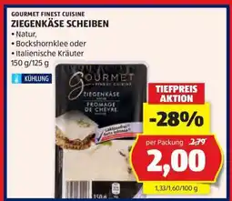 Hofer GOURMET FINEST CUISINE ZIEGENKÄSE SCHEIBEN Angebot