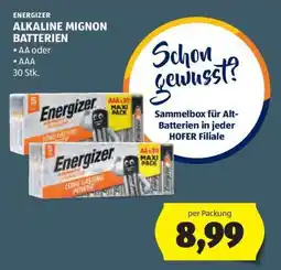 Hofer ENERGIZER ALKALINE MIGNON BATTERIEN Angebot