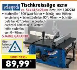Norma Scheppach tischkreissäge hs210 Angebot