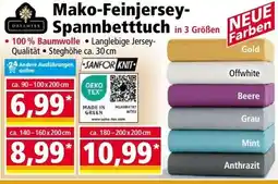 Norma Mako-Feinjersey- Spannbetttuch in 3 Größen Angebot