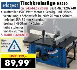 Norma Scheppach tischkreissäge hs210 Angebot