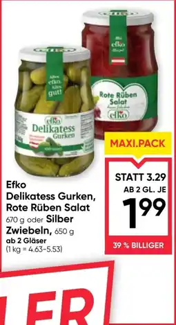 Maximarkt Efko delikatess gurken rote rüben salat oder silber zwiebeln Angebot