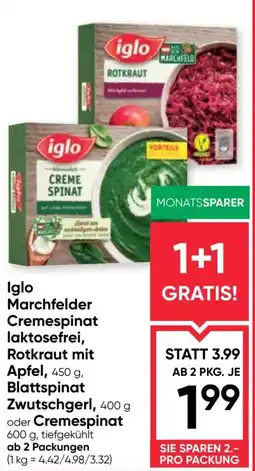 Maximarkt Iglo marchfelder cremespinat laktosefrei, rotkraut mit apfel, blattspinat zwutschgerl, oder cremespinat Angebot
