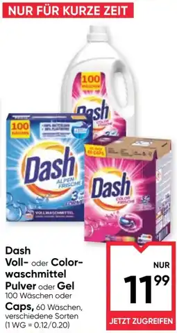 Maximarkt Dash voll- oder color- waschmittel pulver oder gel 100 wäschen oder Angebot