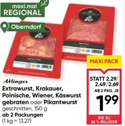 Maximarkt Extrawurst, krakauer, polnische, wiener, käswurst gebraten oder pikantwurst Angebot