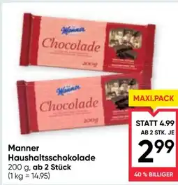 Maximarkt Manner haushaltsschokolade Angebot