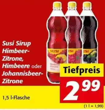 Nah&Frisch Susi Sirup Himbeer-Zitrone, Himbeere Oder Johannisbeer-Zitrone Angebot