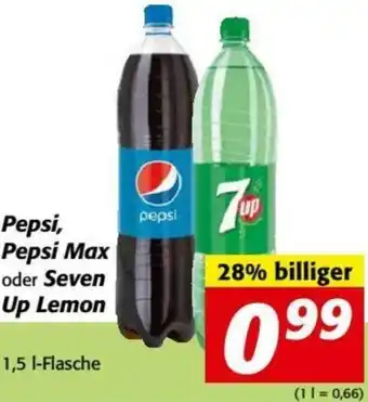 Nah&Frisch Pepsi, Pepsi Max Oder Seven Up Lemon Angebot